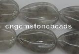 CCQ256 15.5 inches 20*30mm flat teardrop cloudy quartz beads