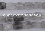 CCQ260 15.5 inches 8*10mm rectangle cloudy quartz beads