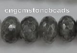 CCQ287 15.5 inches 12*18mm faceted rondelle cloudy quartz beads