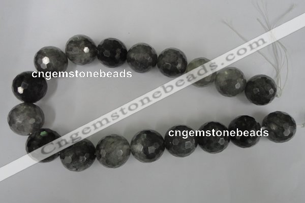 CCQ319 15.5 inches 22mm faceted round cloudy quartz beads wholesale