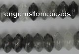 CCQ328 15.5 inches 7*13mm rondelle cloudy quartz beads wholesale