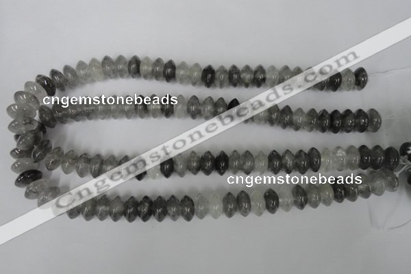 CCQ328 15.5 inches 7*13mm rondelle cloudy quartz beads wholesale