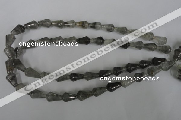 CCQ338 15.5 inches 10*15mm teardrop cloudy quartz beads wholesale