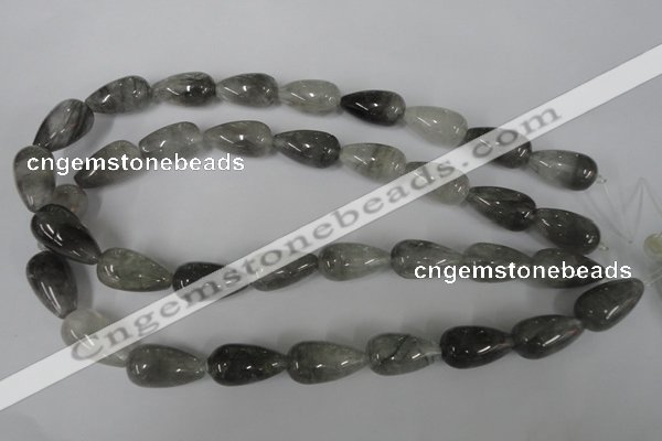 CCQ342 15.5 inches 12*22mm teardrop cloudy quartz beads wholesale