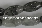 CCQ346 15.5 inches 15*25mm rice cloudy quartz beads wholesale