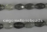 CCQ348 15.5 inches 8*12mm faceted rice cloudy quartz beads wholesale