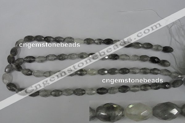 CCQ348 15.5 inches 8*12mm faceted rice cloudy quartz beads wholesale