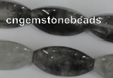 CCQ362 15.5 inches 15*30mm trihedron cloudy quartz beads wholesale