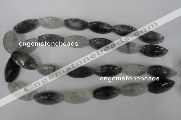 CCQ362 15.5 inches 15*30mm trihedron cloudy quartz beads wholesale