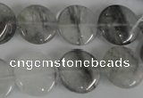 CCQ372 15.5 inches 16mm flat round cloudy quartz beads wholesale