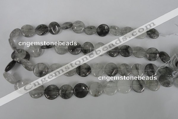 CCQ372 15.5 inches 16mm flat round cloudy quartz beads wholesale