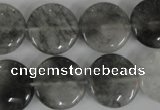 CCQ373 15.5 inches 18mm flat round cloudy quartz beads wholesale