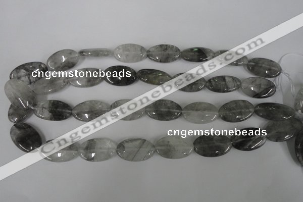 CCQ389 15.5 inches 15*25mm oval cloudy quartz beads wholesale