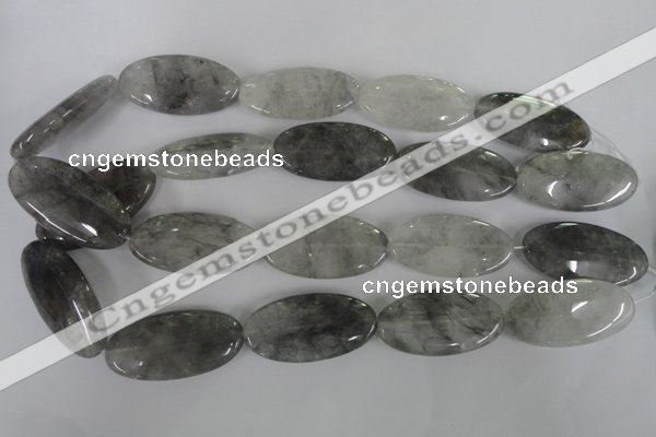 CCQ392 15.5 inches 20*40mm oval cloudy quartz beads wholesale