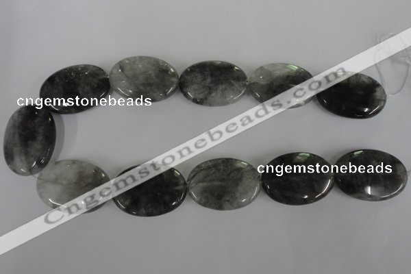 CCQ393 15.5 inches 25*35mm oval cloudy quartz beads wholesale