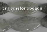 CCQ396 15.5 inches 18*35mm flat drum cloudy quartz beads wholesale