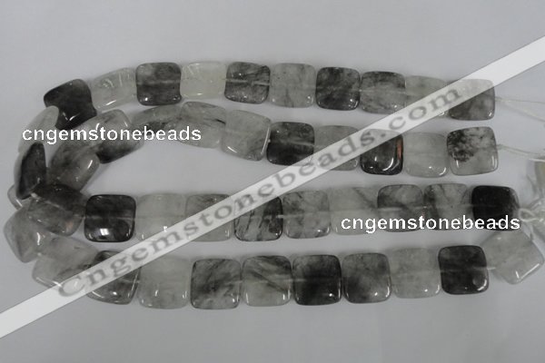 CCQ411 15.5 inches 18*18mm square cloudy quartz beads wholesale