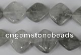 CCQ420 15.5 inches 15*15mm diamond cloudy quartz beads wholesale