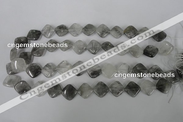 CCQ420 15.5 inches 15*15mm diamond cloudy quartz beads wholesale