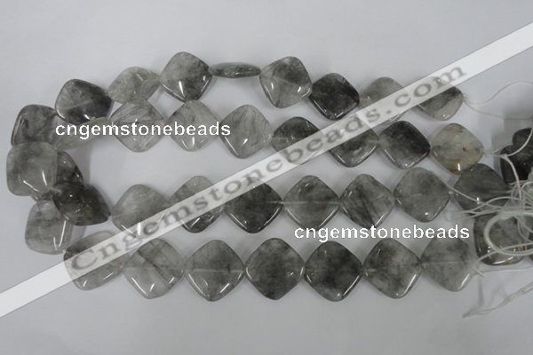 CCQ423 15.5 inches 20*20mm diamond cloudy quartz beads wholesale