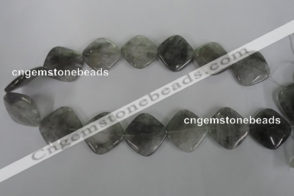 CCQ425 15.5 inches 25*25mm diamond cloudy quartz beads wholesale