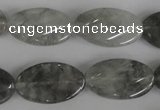 CCQ455 15.5 inches 15*25mm twisted oval cloudy quartz beads wholesale