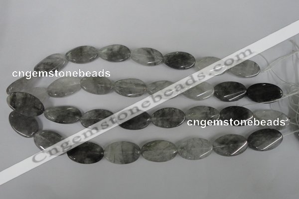 CCQ455 15.5 inches 15*25mm twisted oval cloudy quartz beads wholesale