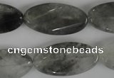 CCQ456 15.5 inches 15*30mm twisted oval cloudy quartz beads wholesale