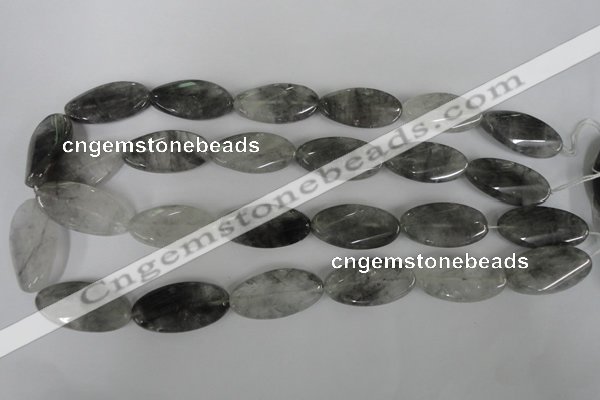 CCQ456 15.5 inches 15*30mm twisted oval cloudy quartz beads wholesale