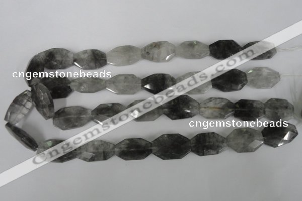 CCQ500 15.5 inches 16*25mm faceted octagonal cloudy quartz beads