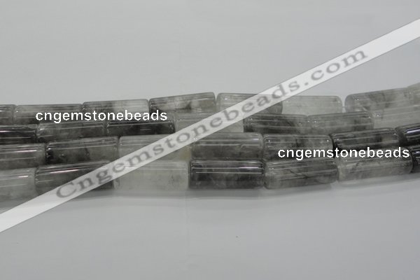 CCQ551 15.5 inches 12*30mm tube cloudy quartz beads wholesale