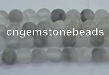 CCQ560 15.5 inches 4mm round matte cloudy quartz beads wholesale