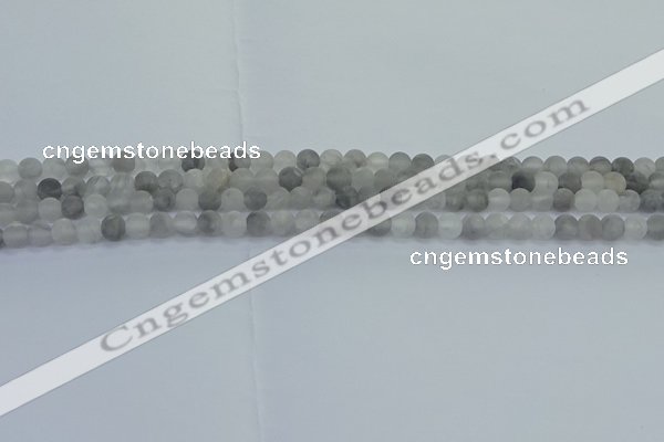 CCQ560 15.5 inches 4mm round matte cloudy quartz beads wholesale