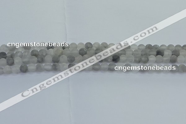 CCQ561 15.5 inches 6mm round matte cloudy quartz beads wholesale