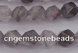 CCQ572 15.5 inches 8mm faceted nuggets cloudy quartz beads