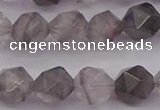 CCQ573 15.5 inches 10mm faceted nuggets cloudy quartz beads