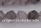 CCQ574 15.5 inches 12mm faceted nuggets cloudy quartz beads