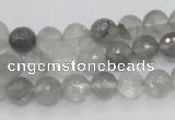 CCQ59 15.5 inches 8mm faceted round cloudy quartz beads wholesale