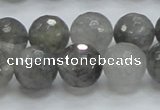 CCQ62 15.5 inches 14mm faceted round cloudy quartz beads wholesale