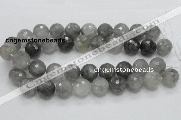 CCQ65 15.5 inches 20mm faceted round cloudy quartz beads wholesale