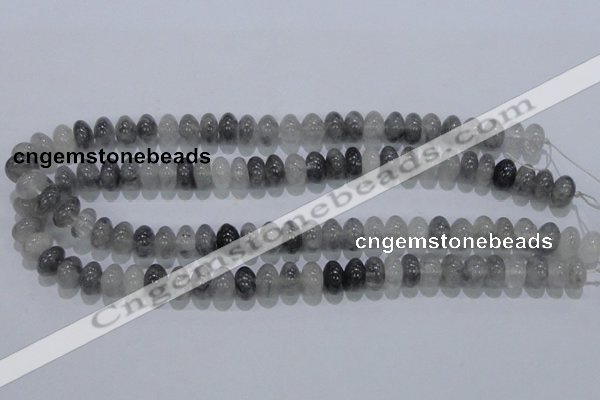 CCQ69 15.5 inches 7*12mm rondelle cloudy quartz beads wholesale