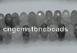 CCQ74 15.5 inches 7*10mm faceted rondelle cloudy quartz beads wholesale