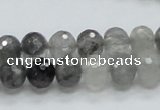 CCQ77 15.5 inches 8*10mm faceted rondelle cloudy quartz beads wholesale