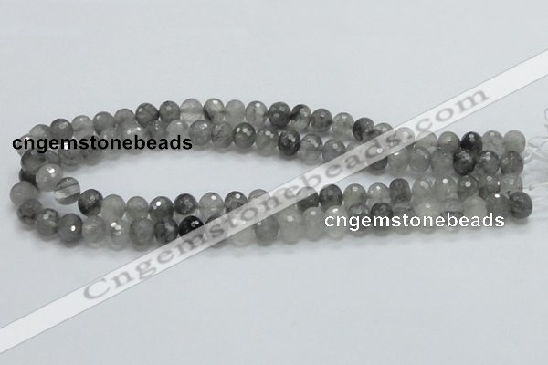 CCQ77 15.5 inches 8*10mm faceted rondelle cloudy quartz beads wholesale
