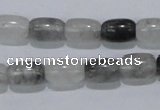 CCQ80 15.5 inches 8*12mm column cloudy quartz beads wholesale