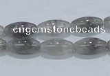 CCQ81 15.5 inches 8*16mm rice cloudy quartz beads wholesale