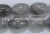 CCQ83 15.5 inches 15*20mm rice cloudy quartz beads wholesale