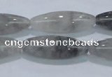 CCQ85 15.5 inches 10*30mm rice cloudy quartz beads wholesale