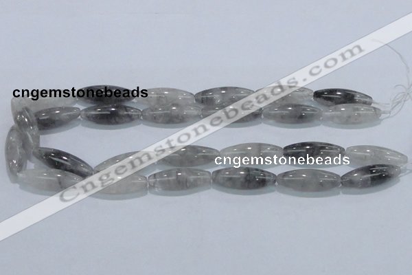 CCQ85 15.5 inches 10*30mm rice cloudy quartz beads wholesale