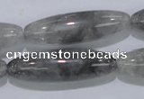 CCQ87 15.5 inches 12*40mm rice cloudy quartz beads wholesale